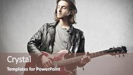  Presentation with guitar - Colorful presentation enhanced with young man playing the guitar backdrop and a violet colored foreground