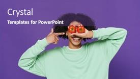  Presentation with finger - PPT theme with young-man-pointing-finger background and a  colored foreground