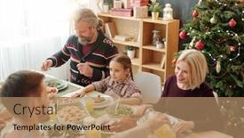  Presentation with family tree - Theme having young-man-pouring-orange-juice background and a coral colored foreground