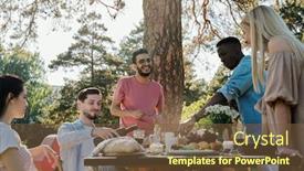  Presentation with table grape - Cool new theme with young-man-pouring-red-wine backdrop and a tawny brown colored foreground