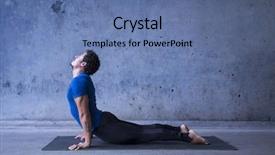  Presentation with yoga - PPT theme having young man practicing yoga upward background and a ocean colored foreground