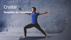 Presentation with yoga - Cool new PPT theme with young man practicing yoga backdrop and a ocean colored foreground