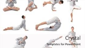  Presentation with yoga - Beautiful slides featuring young man practicing yoga backdrop and a white colored foreground
