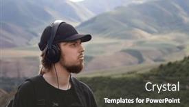  Presentation with explorer - Presentation enhanced with young-man-preforms-yoga background and a dark gray colored foreground