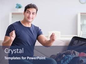 Young Man Preparing Packing PPT template 11 | CrystalGraphics