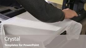  Presentation with workshop - Beautiful PPT theme featuring young man printing on t backdrop and a gray colored foreground