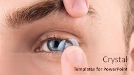  Presentation with contact lens - Cool new presentation with young-man-putting-contact-lens backdrop and a lemonade colored foreground