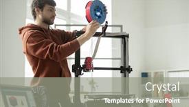  Presentation with lonely man new zealand tourists - PPT theme enhanced with young-man-putting-new-spool background and a gray colored foreground