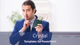  Presentation with special education young adult man - Cool new presentation theme with young-man-receiving-bribery backdrop and a ocean colored foreground