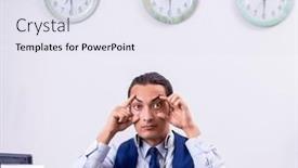  Presentation with receptionist - Theme consisting of young-man-receptionist background and a sky blue colored foreground