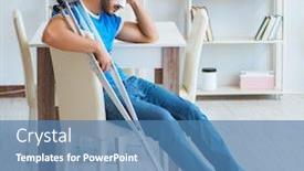  Presentation with surgery - Amazing presentation theme having young-man-recovering-after-surgery backdrop and a teal colored foreground