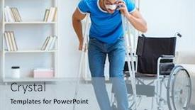  Presentation with surgery - Theme consisting of young-man-recovering-after-surgery background and a light blue colored foreground