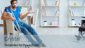  Presentation with surgery - Presentation theme enhanced with young-man-recovering-after-surgery background and a light blue colored foreground