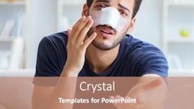  Presentation with plastic surgery - Audience pleasing PPT layouts consisting of young-man-recovering-healing backdrop and a coral colored foreground