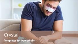  Presentation with plastic surgery - Colorful slides enhanced with young-man-recovering-healing backdrop and a coral colored foreground