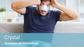  Presentation with plastic surgery - Beautiful slide set featuring young-man-recovering-healing backdrop and a light blue colored foreground