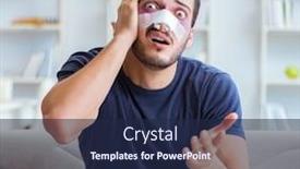  Presentation with plastic surgery - Beautiful presentation theme featuring young-man-recovering-healing backdrop and a navy blue colored foreground