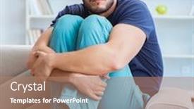  Presentation with plastic surgery - Amazing PPT theme having young-man-recovering-healing backdrop and a coral colored foreground