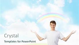  Presentation with balance - Slide set consisting of young-man-representing-soul-balance background and a cool aqua colored foreground