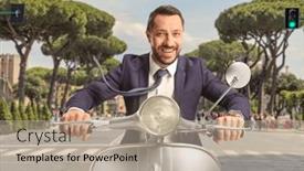  Presentation with rome - Presentation design with young-man-riding-a-silver background and a mint green colored foreground