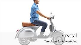  Presentation with vintage - Audience pleasing slides consisting of young man riding a vintage backdrop and a white colored foreground