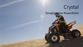  Presentation with bike - PPT layouts having quadbike - side view of young man background and a light blue colored foreground