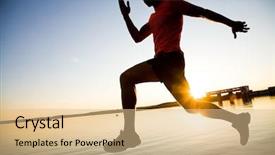  Presentation with seashore - Slide deck enhanced with young man running along background and a lemonade colored foreground