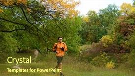  Presentation with trail - Audience pleasing presentation consisting of athletic girl in the gym backdrop and a tawny brown colored foreground