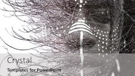  Presentation with young man and a woman - Audience pleasing presentation design consisting of young-man-s-portrait backdrop and a light gray colored foreground