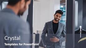  Presentation with clothing - Presentation theme enhanced with young-man-shopping-in-clothing background and a gray colored foreground