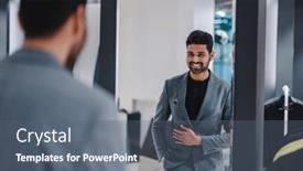  Presentation with clothing - Slide deck having young-man-shopping-in-clothing background and a gray colored foreground