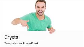  Presentation with happy trails - Audience pleasing slide deck consisting of young man showing white board backdrop and a  colored foreground