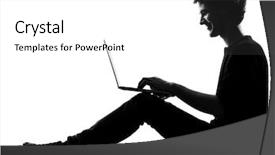  Presentation with silhouette of man worship - Colorful presentation design enhanced with young man silhouette silhouette sitting backdrop and a white colored foreground