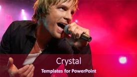  Presentation with stage - Presentation design enhanced with young-man-singing-into-microphone background and a crimson colored foreground