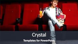  Presentation with movie cinema or theater audience - PPT theme having dryad - witch plants - nymph woman background and a dark gray colored foreground.