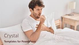  Presentation with bed - PPT layouts consisting of young-man-sitting-on-bed background and a  colored foreground