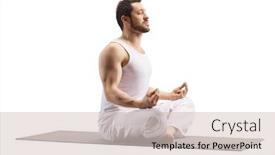  Presentation with exercise mat - Audience pleasing slide deck consisting of young-man-sitting backdrop and a lemonade colored foreground