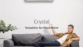  Presentation with air conditioning - Presentation consisting of young-man-sitting background and a sky blue colored foreground