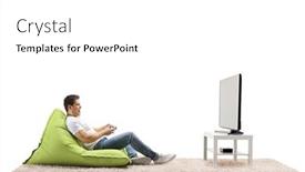  Presentation with video games playing - Presentation featuring young-man-sitting background and a white colored foreground