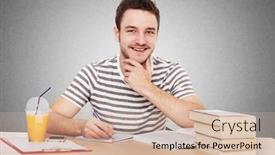  Presentation with sports table tennis two ping - Presentation featuring young-man-sitting background and a soft green colored foreground