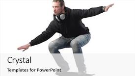  Presentation with skating - Slide deck consisting of young man skating background and a white colored foreground