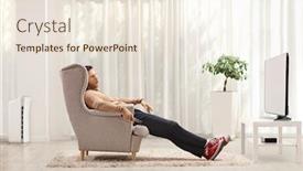  Presentation with sleeping - Amazing presentation theme having young-man-sleeping backdrop and a sky blue colored foreground