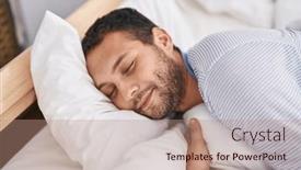  Presentation with calm - Slide deck having young-man-sleeping background and a coral colored foreground
