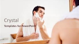  Presentation with shaving - Slides consisting of young-man-smears-face background and a lemonade colored foreground