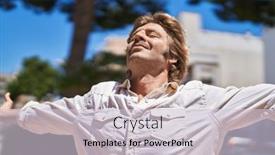  Presentation with breathing - Presentation theme featuring young-man-smiling-confident-breathing background and a lemonade colored foreground