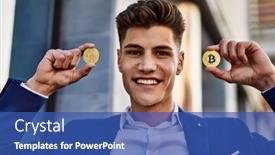  Presentation with confident - Presentation theme having young-man-smiling-confident-holding background and a  colored foreground