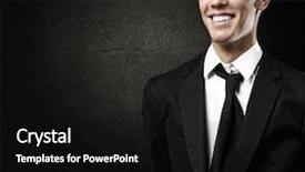  Presentation with music man in suit guitar - Slide set enhanced with young man smiling with suit background and a black colored foreground