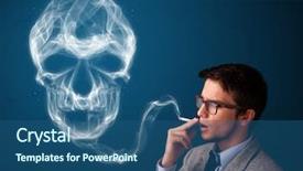  Presentation with toxic - Theme enhanced with young man smoking dangerous cigarette background and a ocean colored foreground