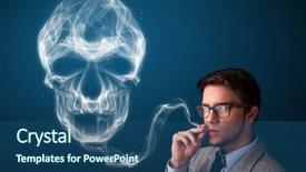  Presentation with toxic - Cool new slide deck with young man smoking dangerous cigarette backdrop and a ocean colored foreground