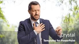  Presentation with smoking - Presentation consisting of young-man-smoking-outdoors background and a dark gray colored foreground